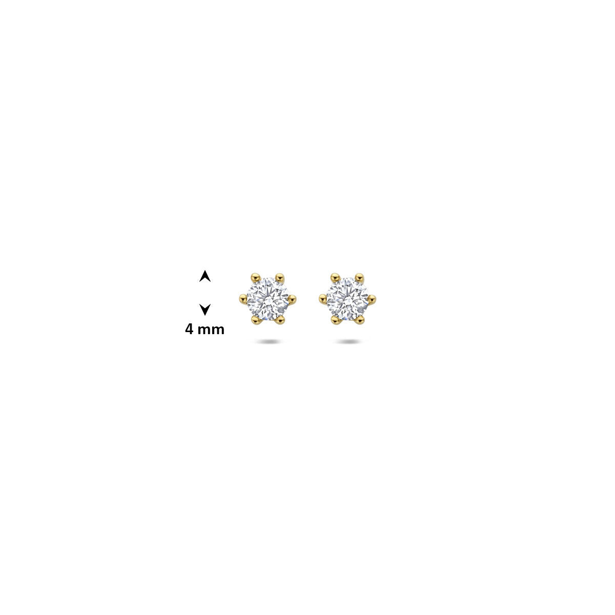 Fantasy Collection Oorbellen lab grown diamant 0.25ct (2x 0.125ct) f vs 4 mm 14K geelgoud