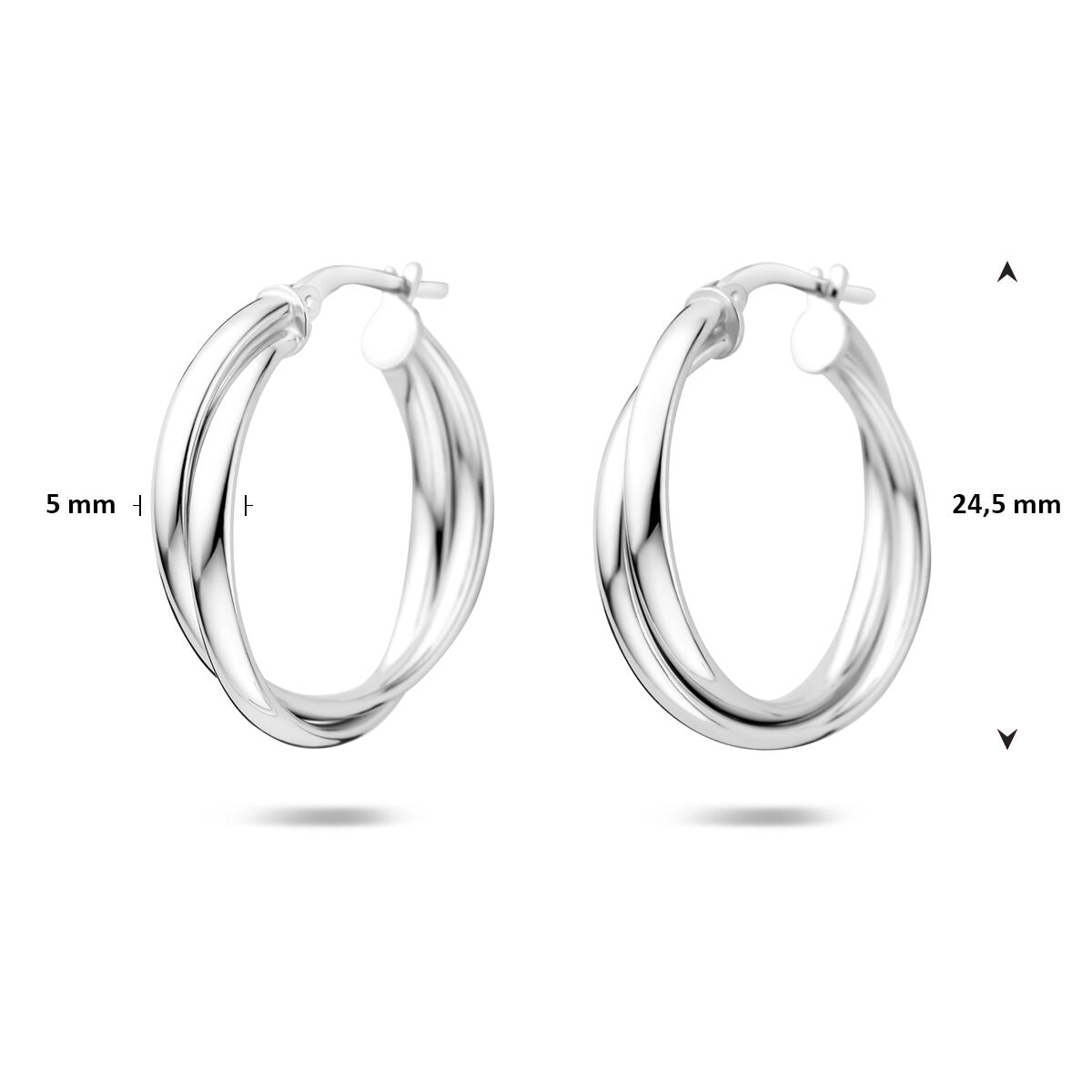 Fantasy Collection Oorbellen 24,5 mm zilver