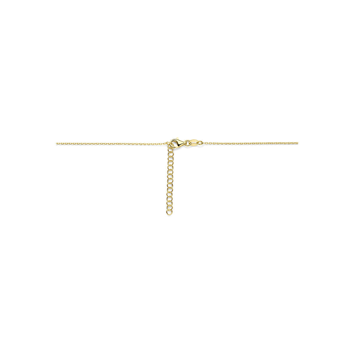 Y-collier hartjes 41 + 4 cm 3 micron zilver verguld