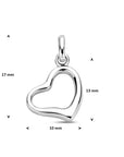 Zilveren gerhodineerde hanger hartje 17 mm - 1341924 - PansiteNederland.nl