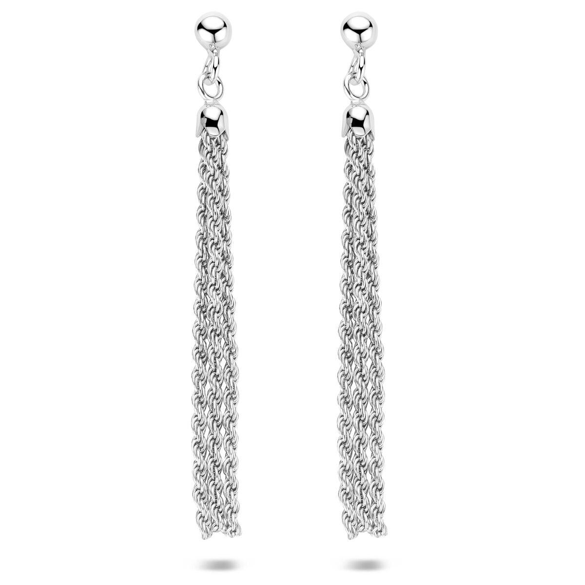 Fantasy Collection Hangende oorbellen schakel 58 mm zilver