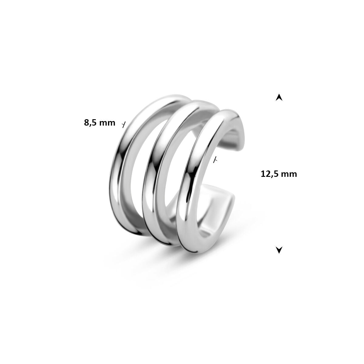 Fantasy Collection Ear cuff 12,5 mm zilver oorbellen