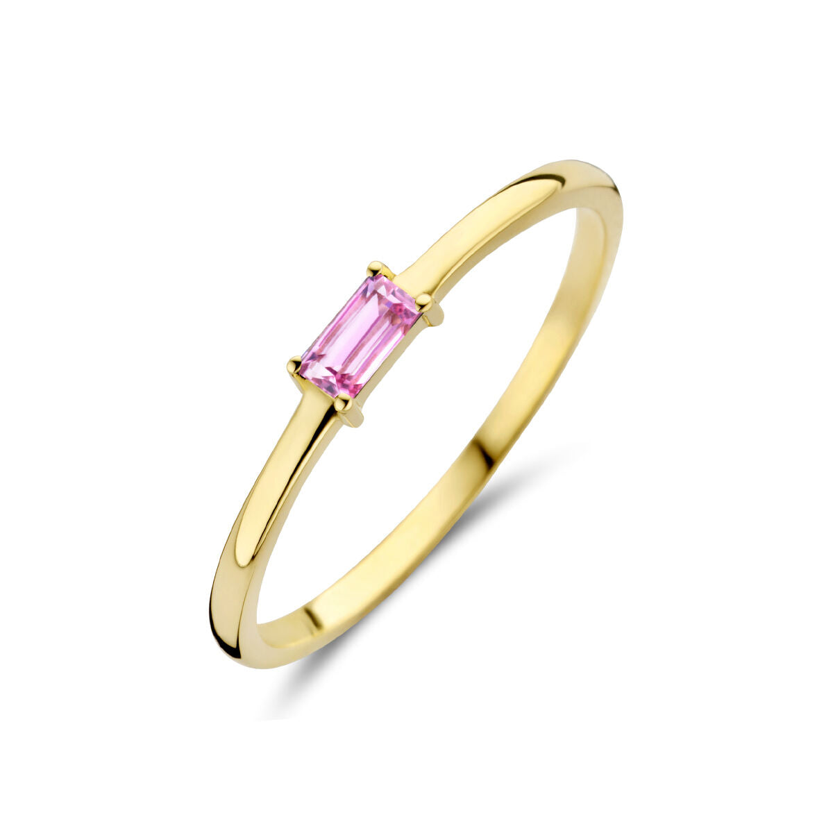 Ring met geboortesteen toermalijn oktober 14K geelgoud