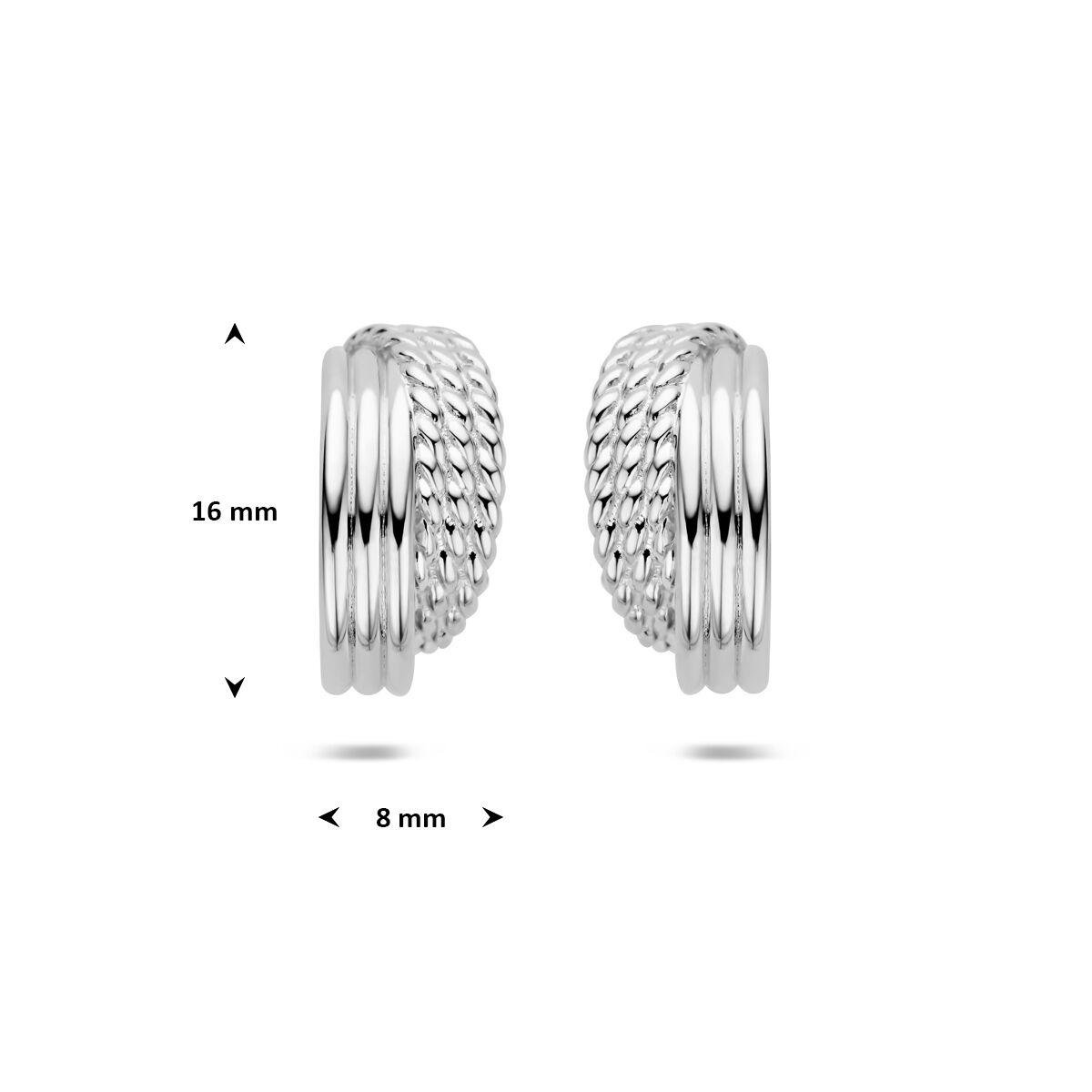 Fantasy Collection Oorbellen 16 mm zilver