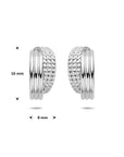Zilveren gerhodineerde stekeroorringen 16 mm - 1342322