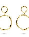 Zilveren vergulde oorhangers gedraaid 66 mm 1 micron - 2104107