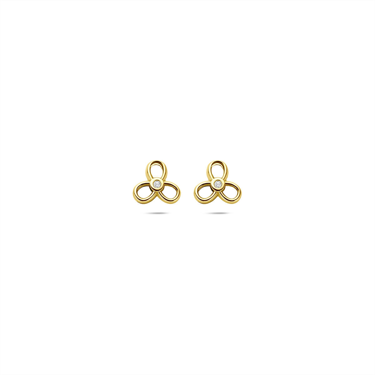 Fantasy Collection Oorbellen zirkonia 6 mm 9K geelgoud