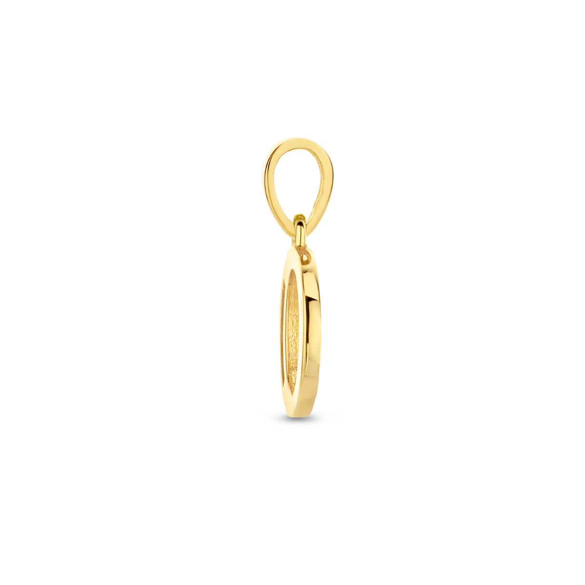 Hanger letter O zirkonia 14 mm 14K geelgoud #Letter_O