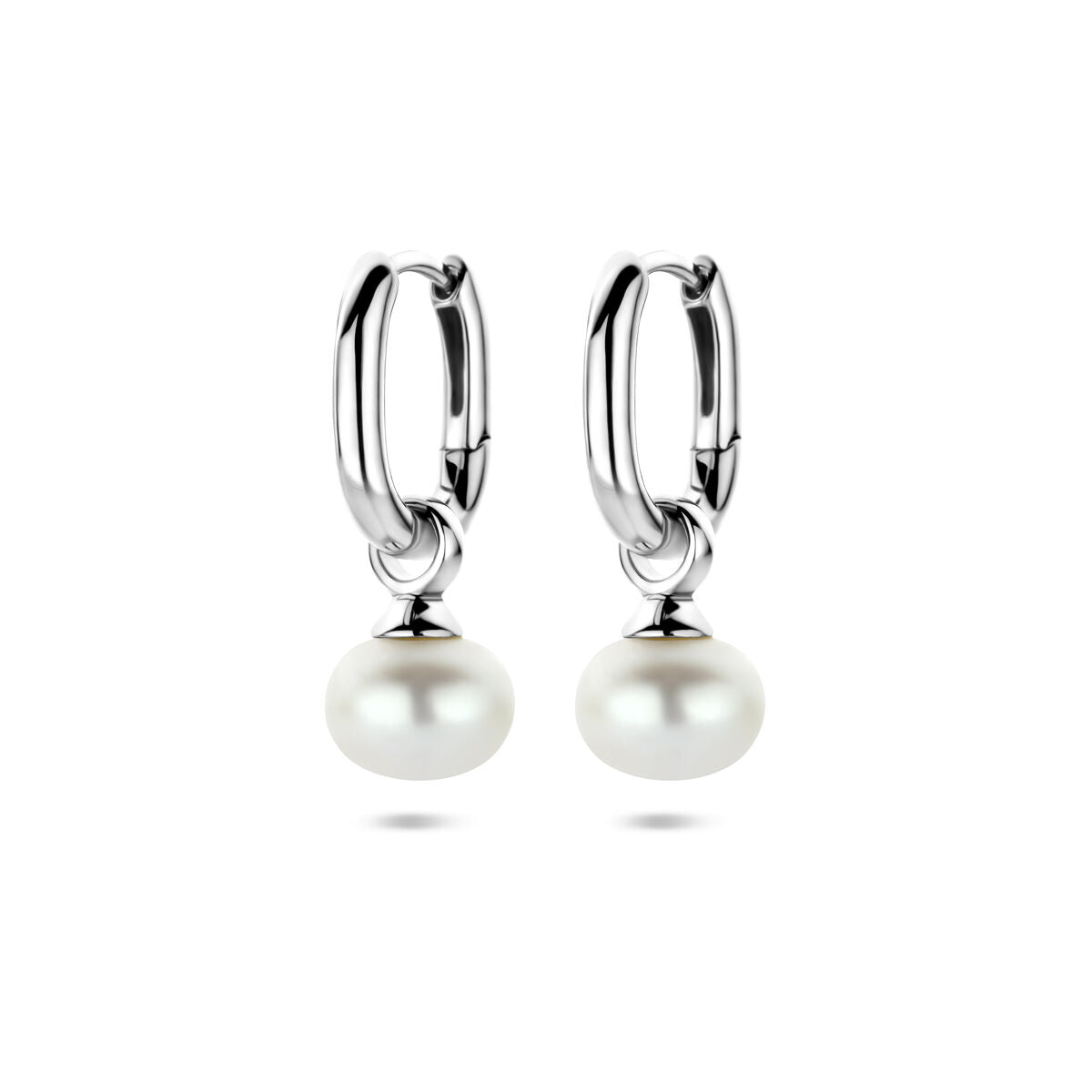 Fantasy Collection Oorbellen parel 23 mm zilver