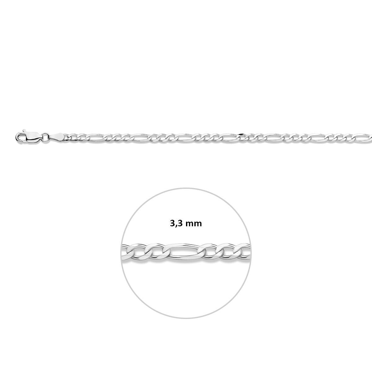 Fantasy Collection Figaro 3,3 mm zilver wit