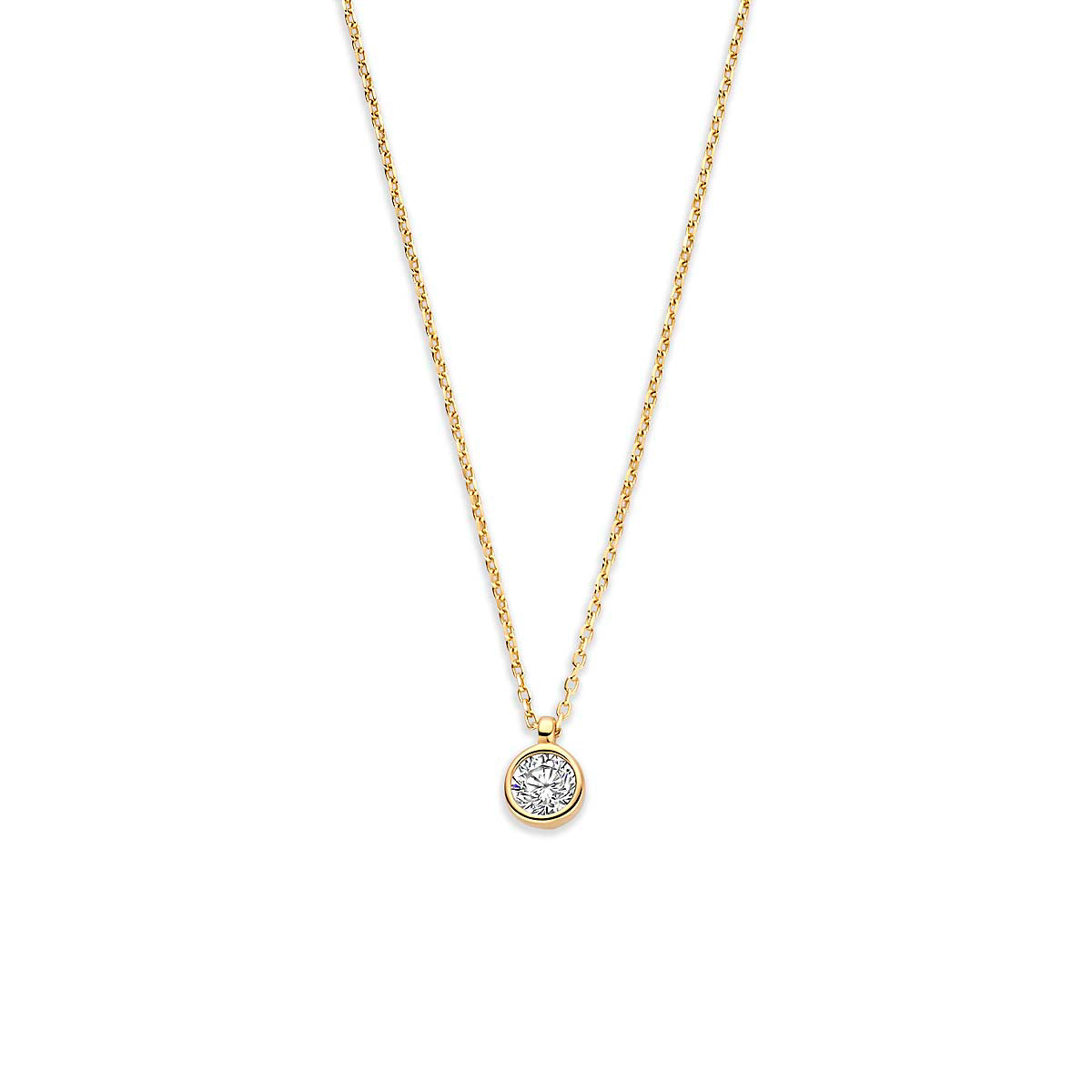 Collier zirkonia 9K geelgoud 41 - 43 - 45 cm 5 mm