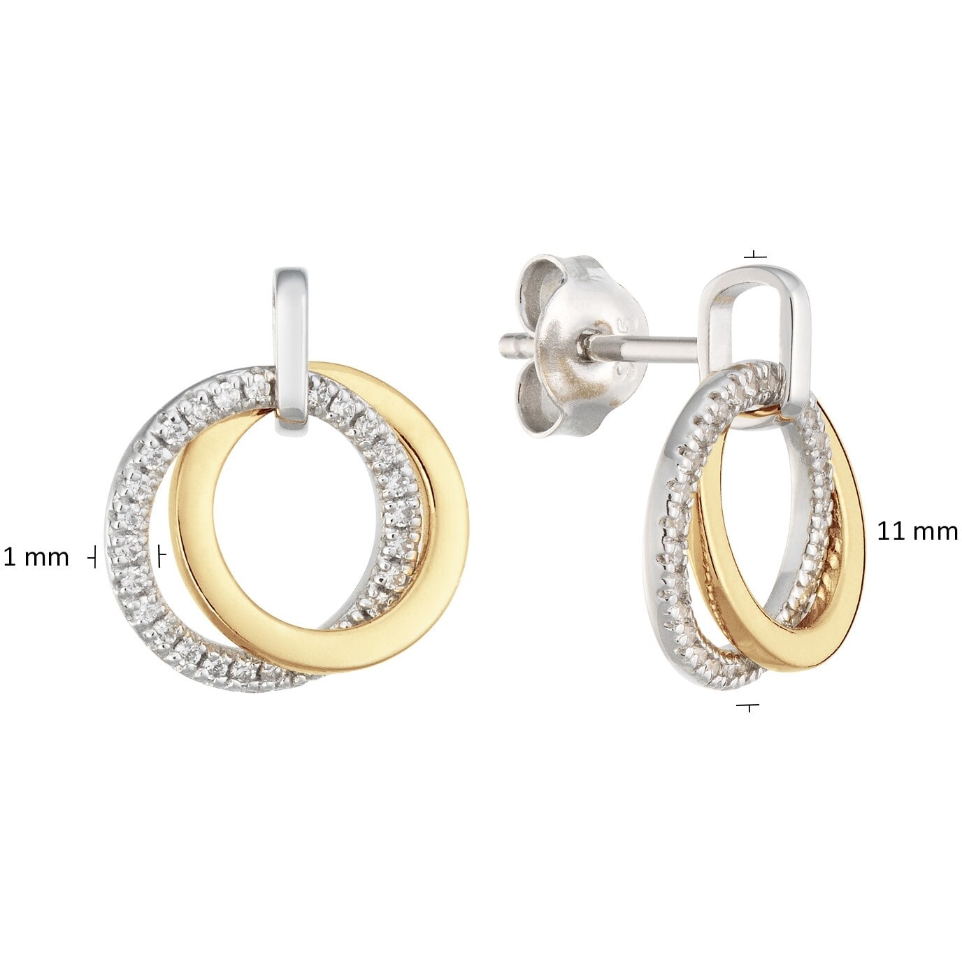 Fantasy Collection Oorbellen zirkonia zilver