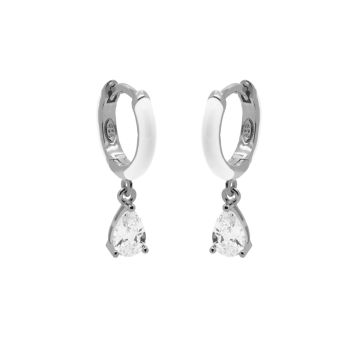 Karma Hinged Hoops White Sieraad Wit oorbellen