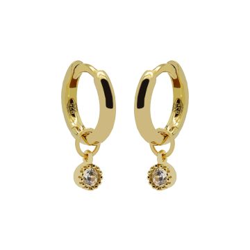 Karma Hinged Hoops Symbols Dotty Zirconia A66GP oorbellen