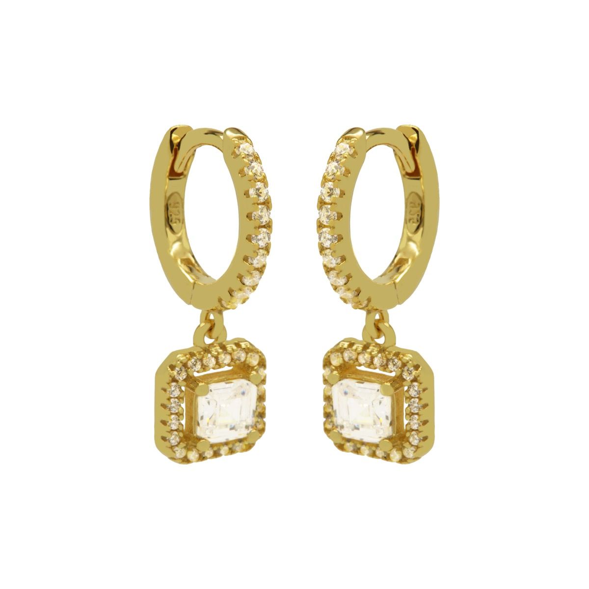 Karma Hinged Hoops Zirconia Vintage Goldplated H176GP oorbellen