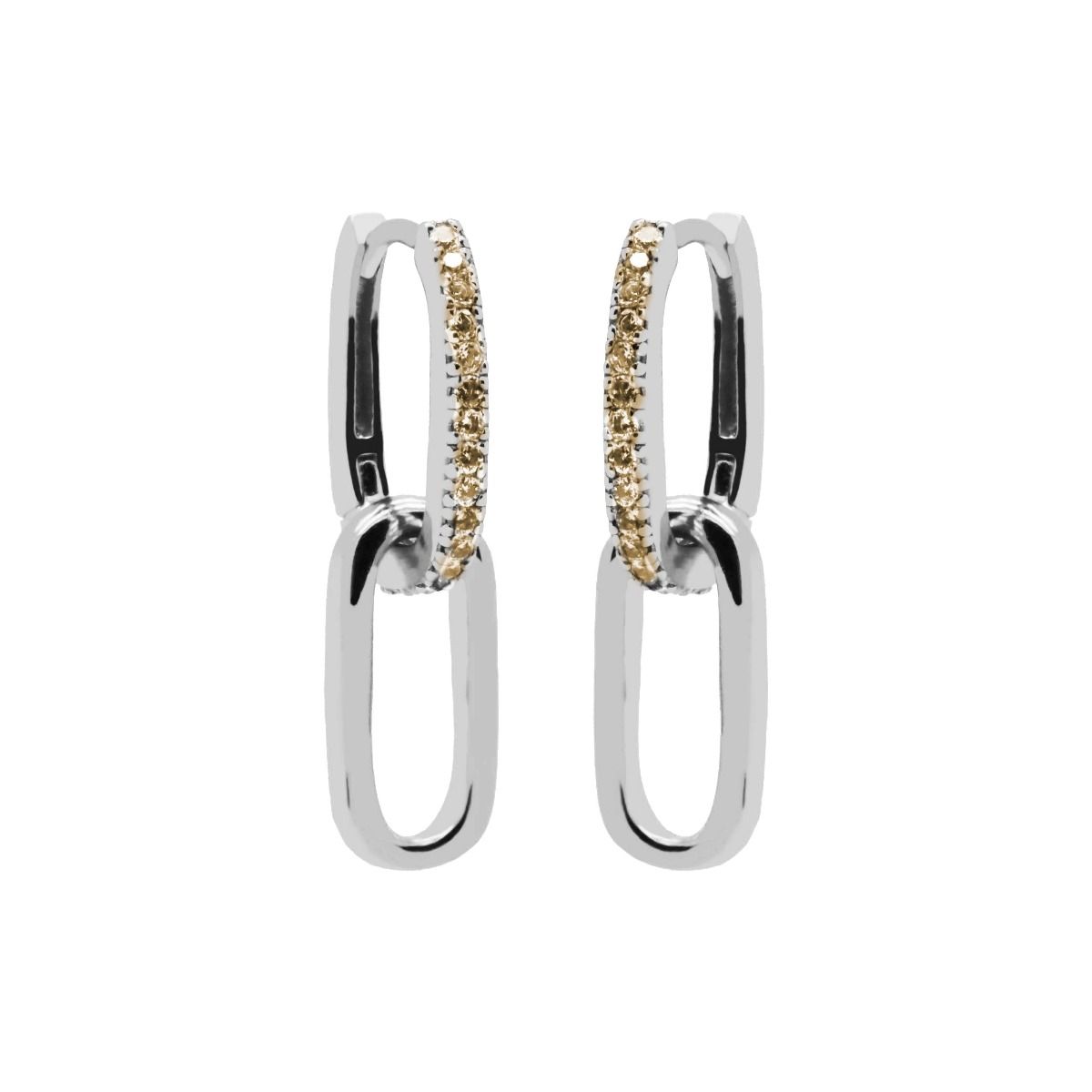 Karma Hinged Hoops Zirconia Densely Champaign H233S_C oorbellen