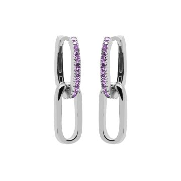 Karma Hinged Hoops Zirconia LAVENDER Densely H233S_L oorbellen