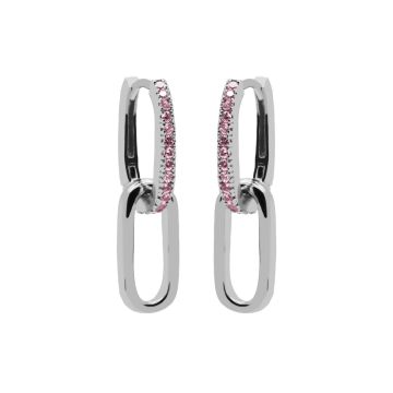 Karma Plain Hinged Hoops Zirconia Densely PINK H233S_P oorbellen