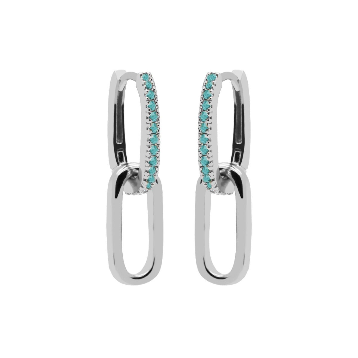 Karma Hinged Hoops Zirkonia Sieraad TURQUOISE oorbellen