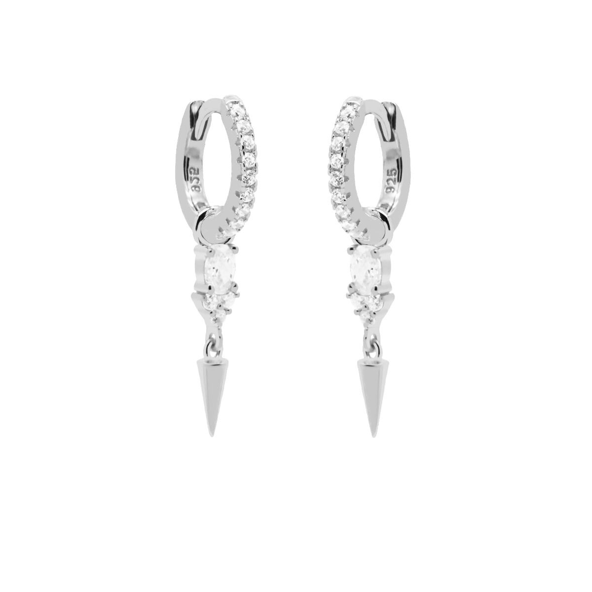 Karma Hinged Hoops Zirconia Double Rock H318S oorbellen