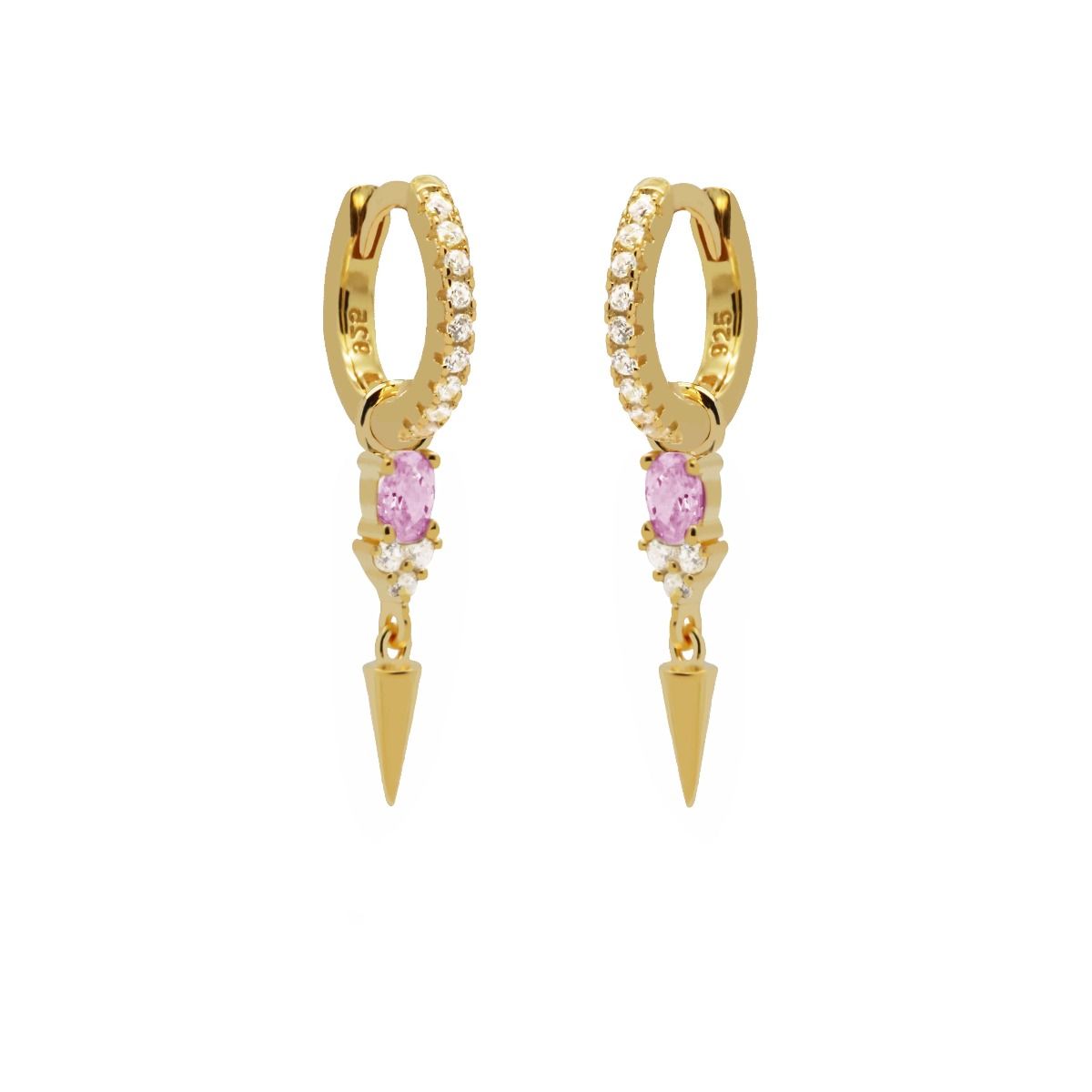 Karma Hinged Hoops Zirconia Fenna Goldplated H319GP_P oorbellen
