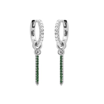 Karma Zirconia Hinged Hoops Sieraad Zilver oorbellen
