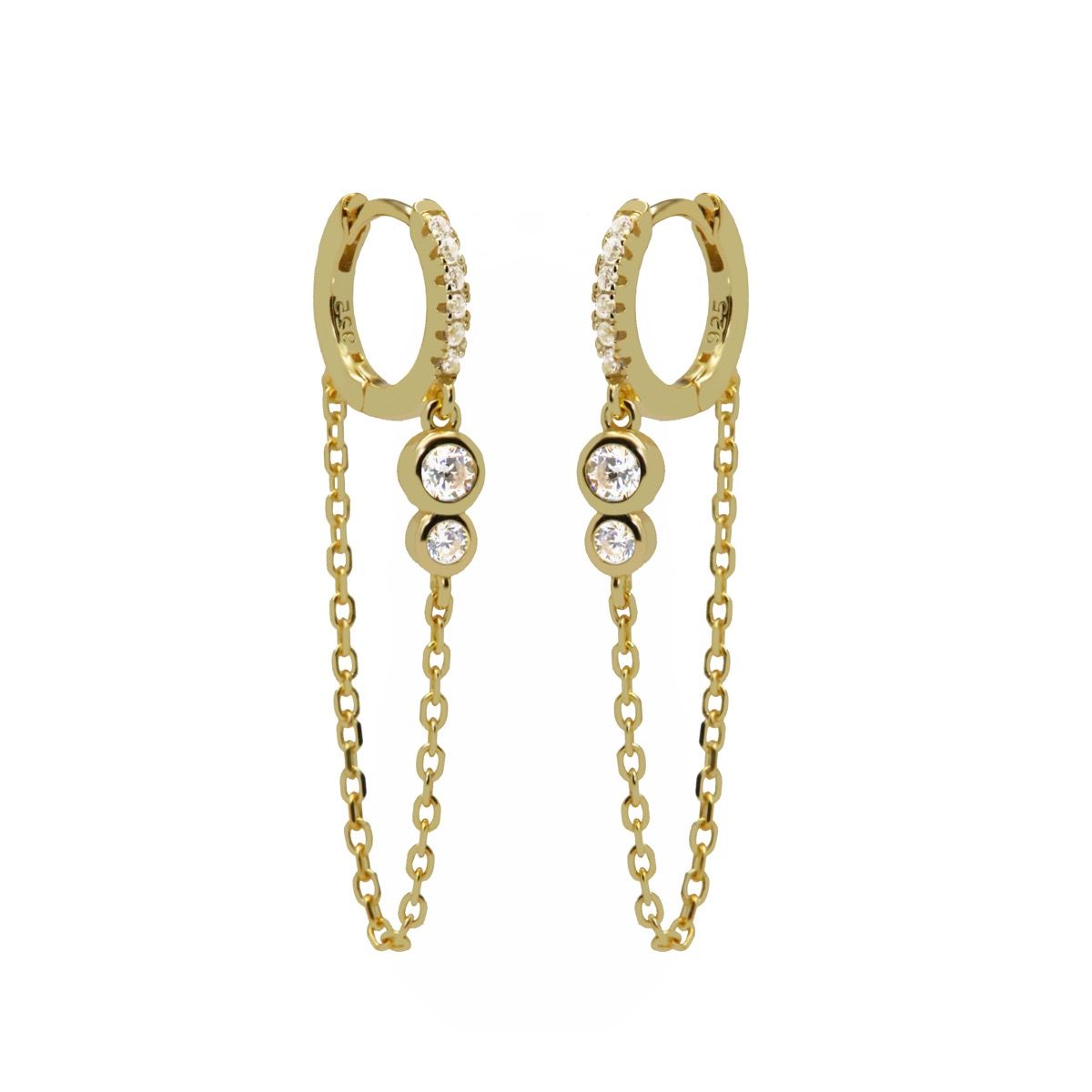 Karma Hinged Hoops Rosary Sieraad Goud oorbellen