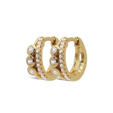 Karma Hinged Hoops Zirconia SIFRA Goldplated H532GP oorbellen