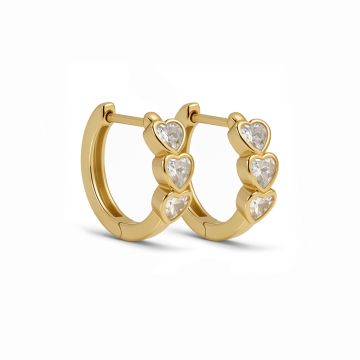 Karma Hinged Hoops AMOUR Zirconia Hearts H654GP oorbellen