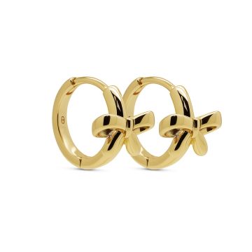 Karma Hinged Hoops Bow Sieraad Goud oorbellen
