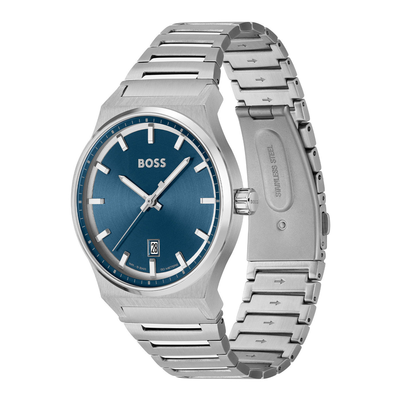 Hugo Boss Heren Horloge HB1514076 41 mm Zilverkleurig