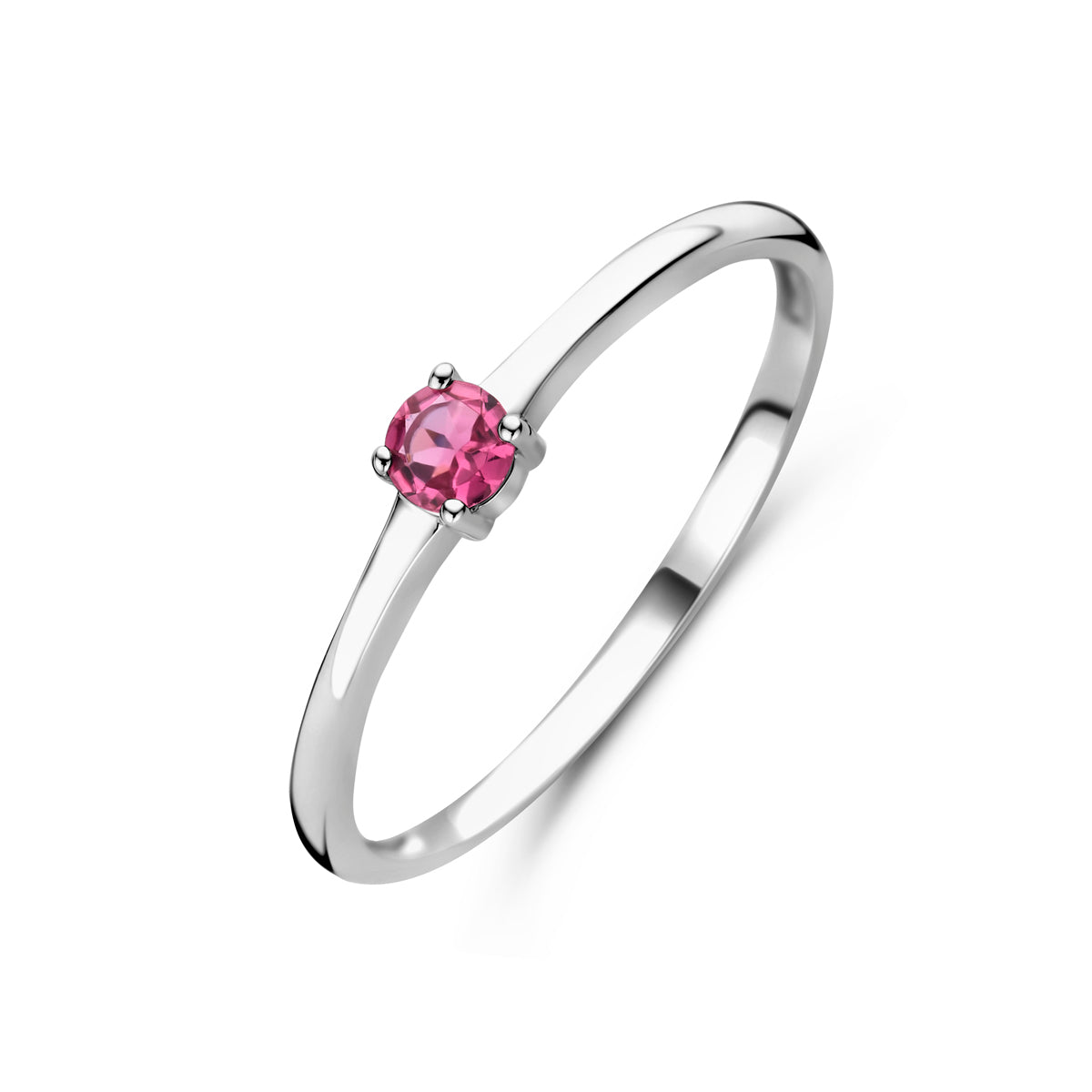 Fantasy Collection Ring met geboortesteen roze toermalijn oktober zilver