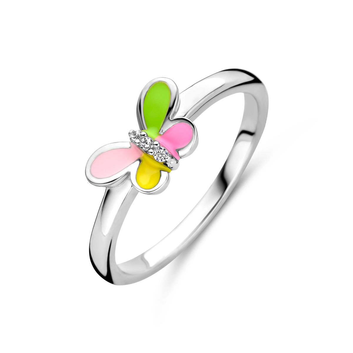 Fantasy Collection Ring vlinder zirkonia emaille zilver