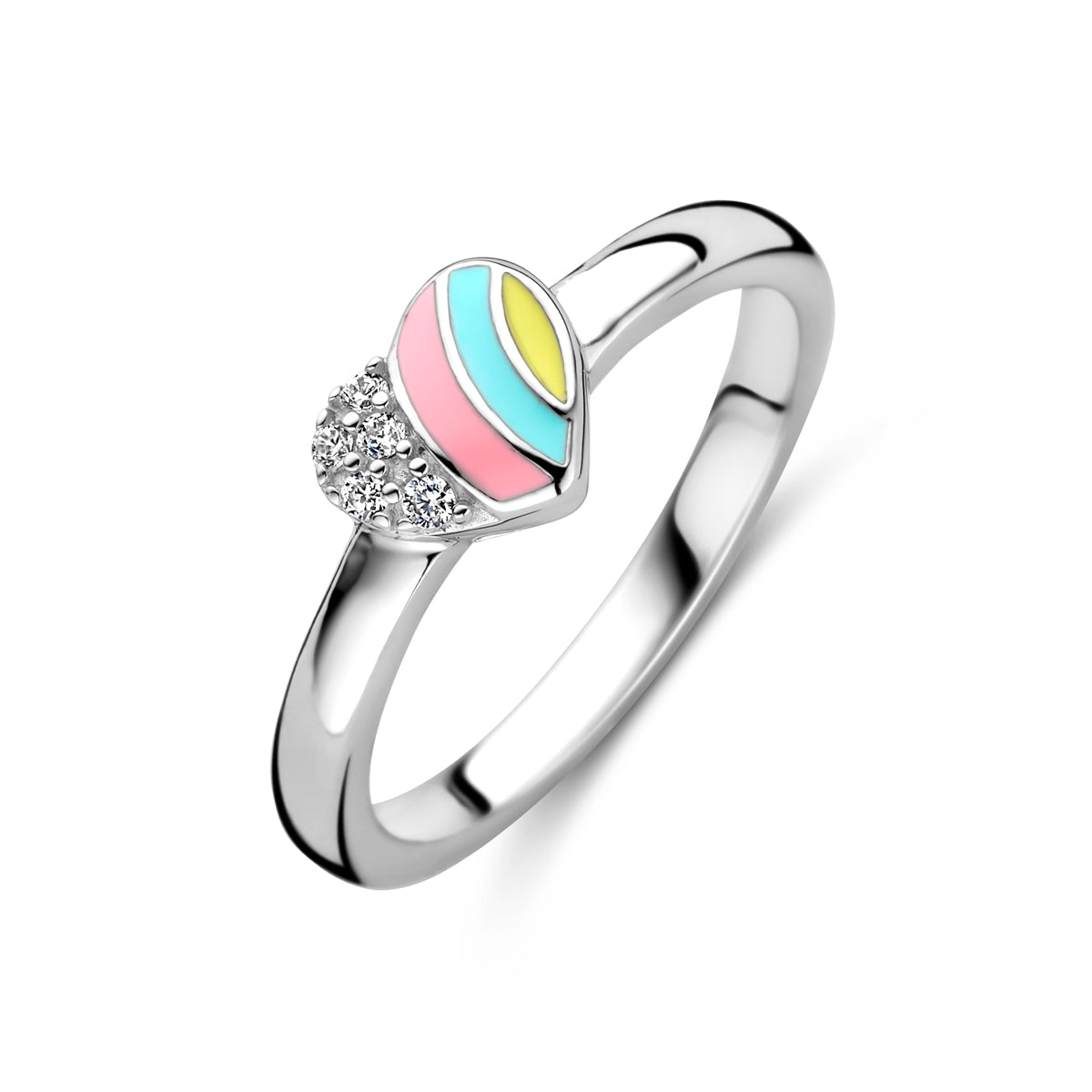Fantasy Collection Ring hart zirkonia emaille zilver