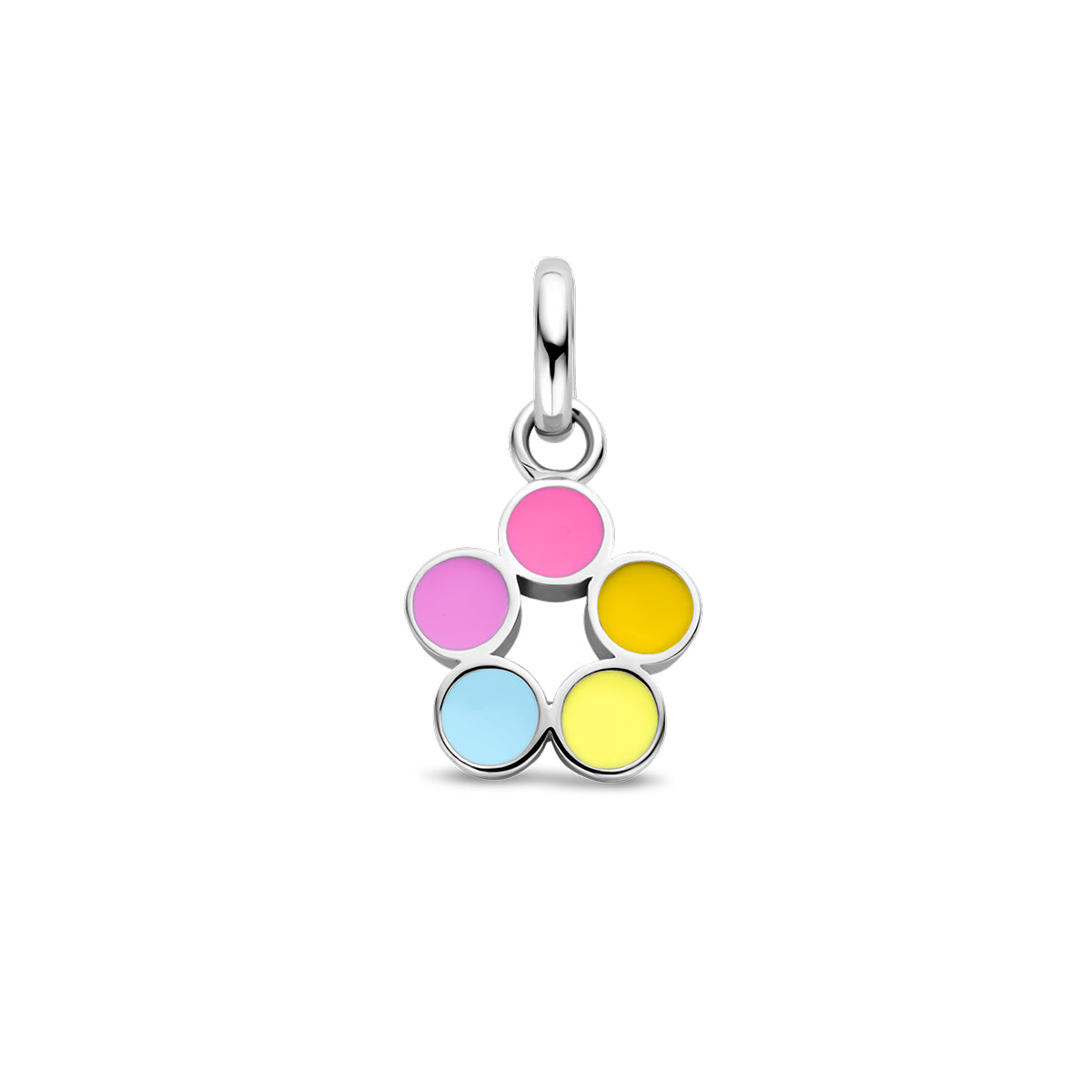 Fantasy Collection Hanger emaille bloem zilver