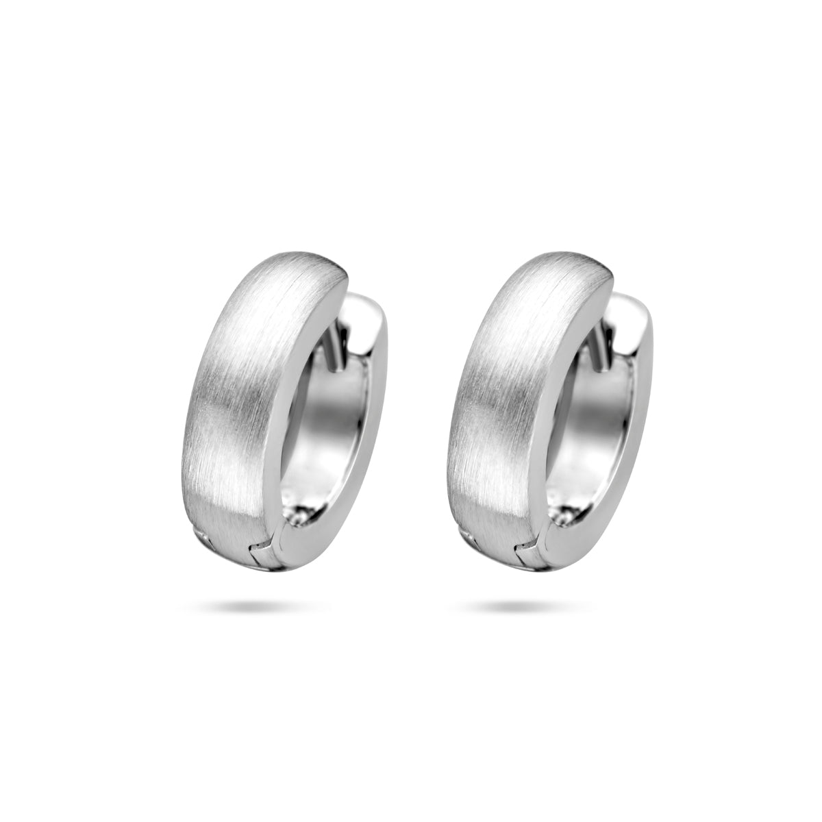 Fantasy Collection Oorbellen vlak 4,0 mm poli/mat zilver