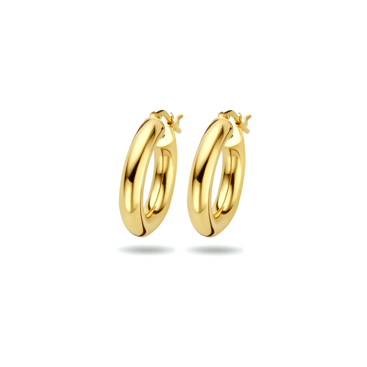 Fantasy Collection Oorbellen ronde buis 4,0 mm 1 micron zilver verguld