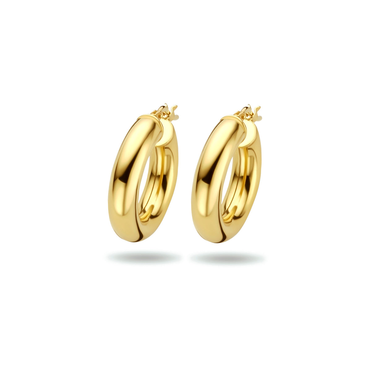 Fantasy Collection Oorbellen ronde buis 5,0 mm 1 micron zilver verguld