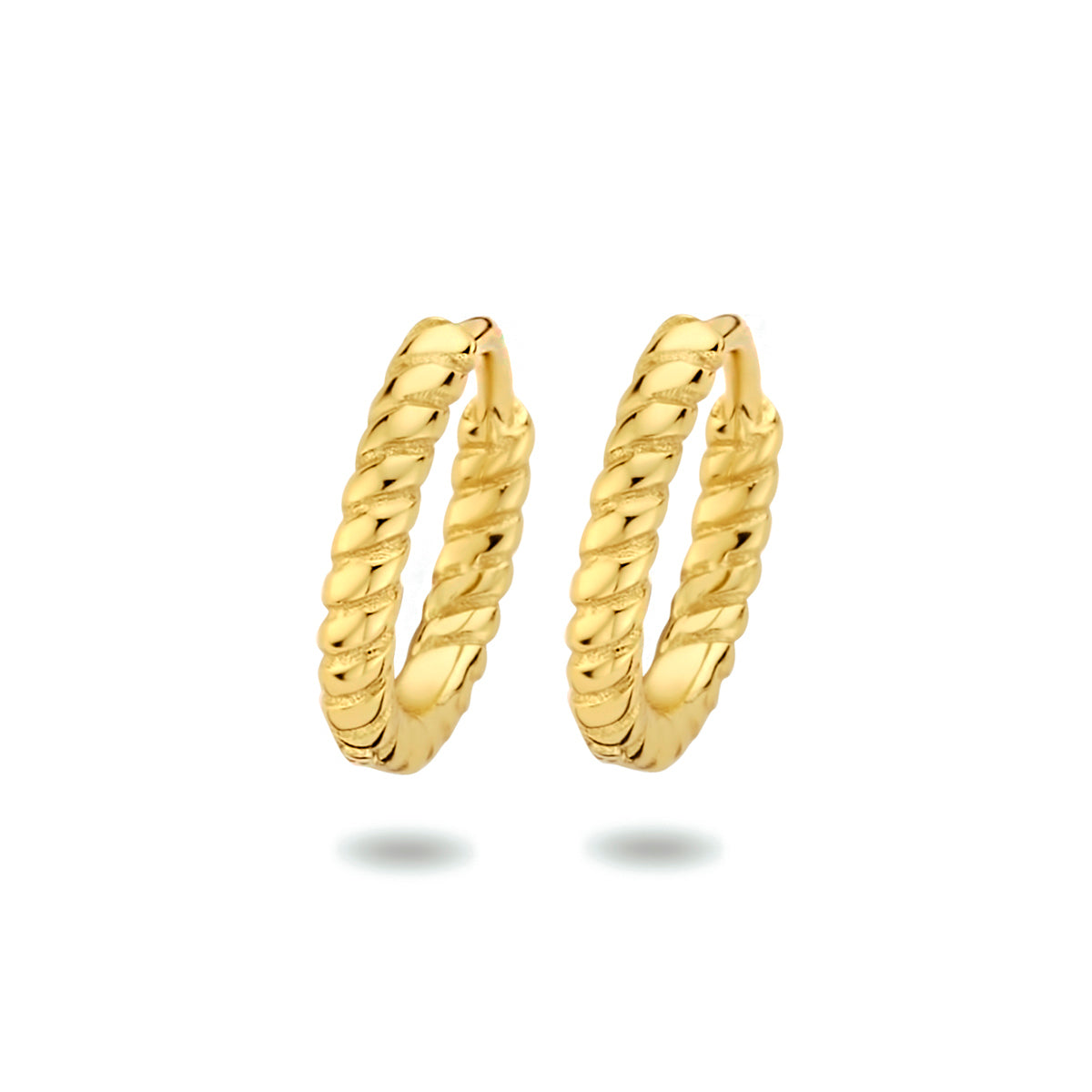 Fantasy Collection Oorbellen gedraaid 1 micron 11 mm zilver verguld