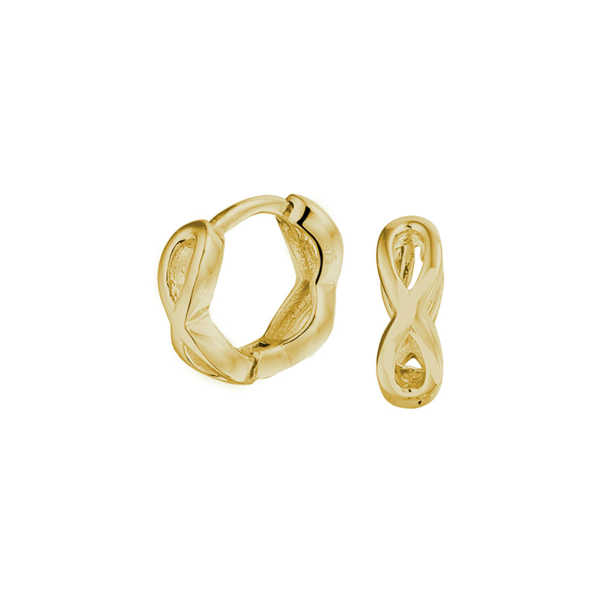 Fantasy Collection Oorbellen infinity 1 micron zilver verguld