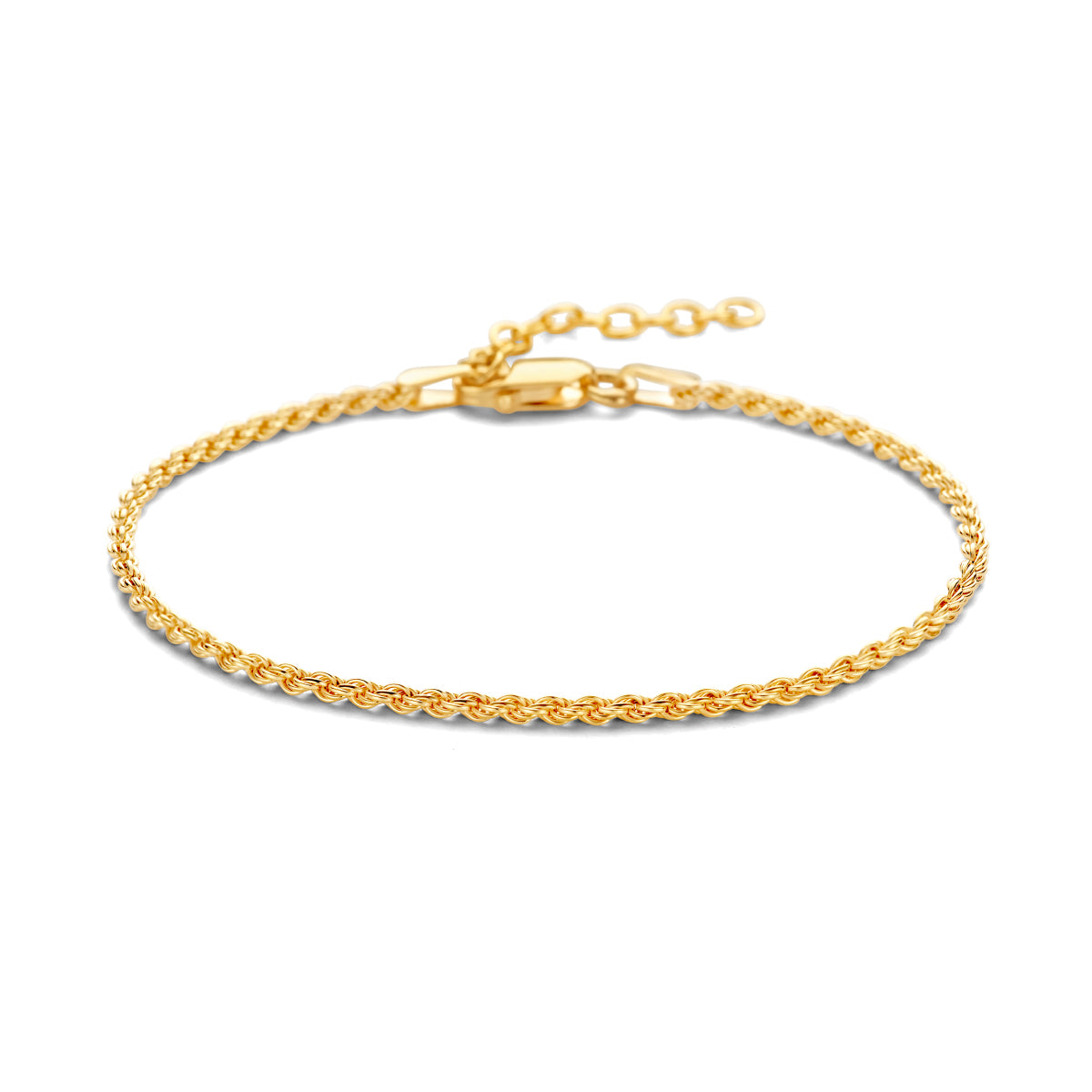 Fantasy Collection Armband koord 1,7 mm 3 micron zilver verguld