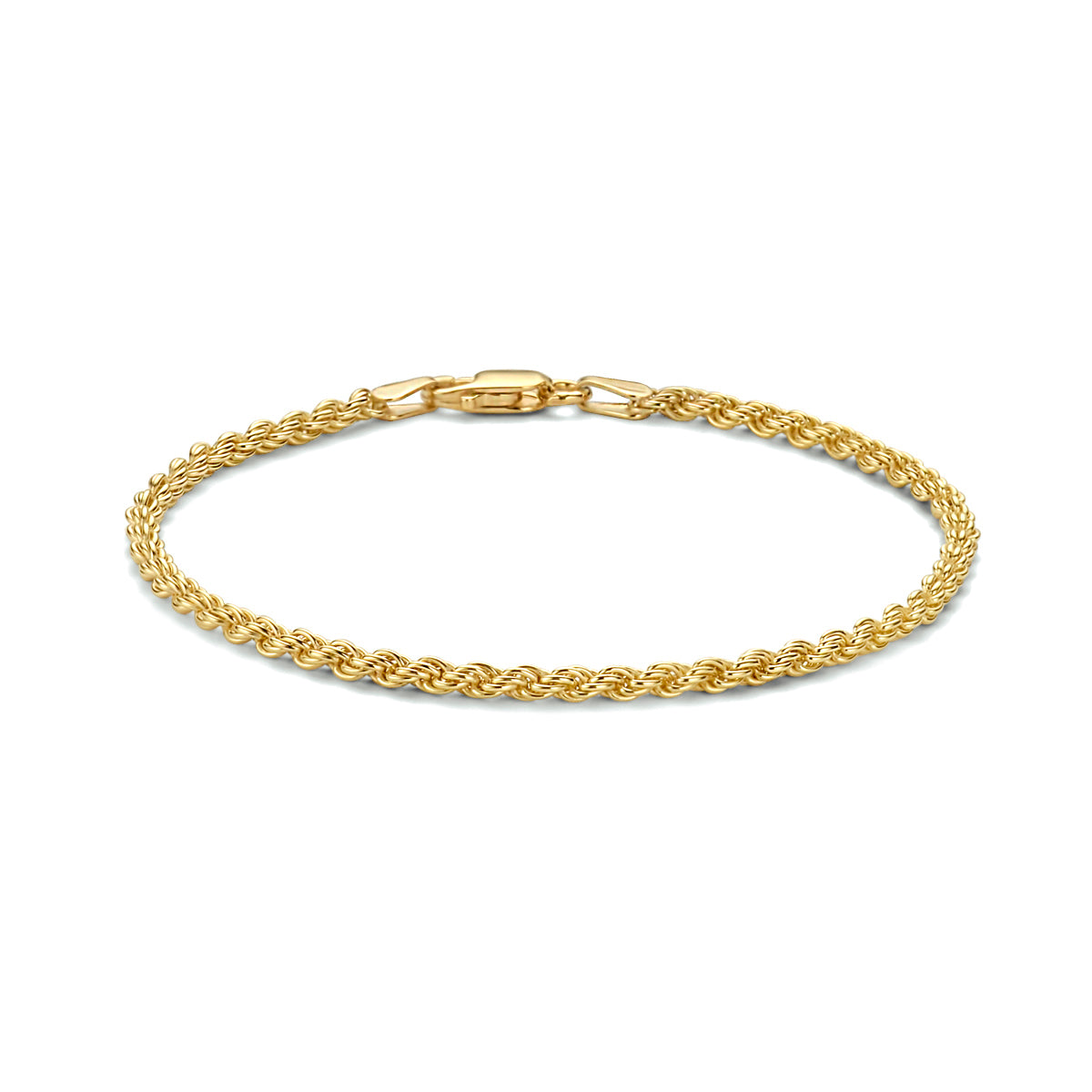Fantasy Collection Armband koord 2,5 mm 3 micron zilver verguld