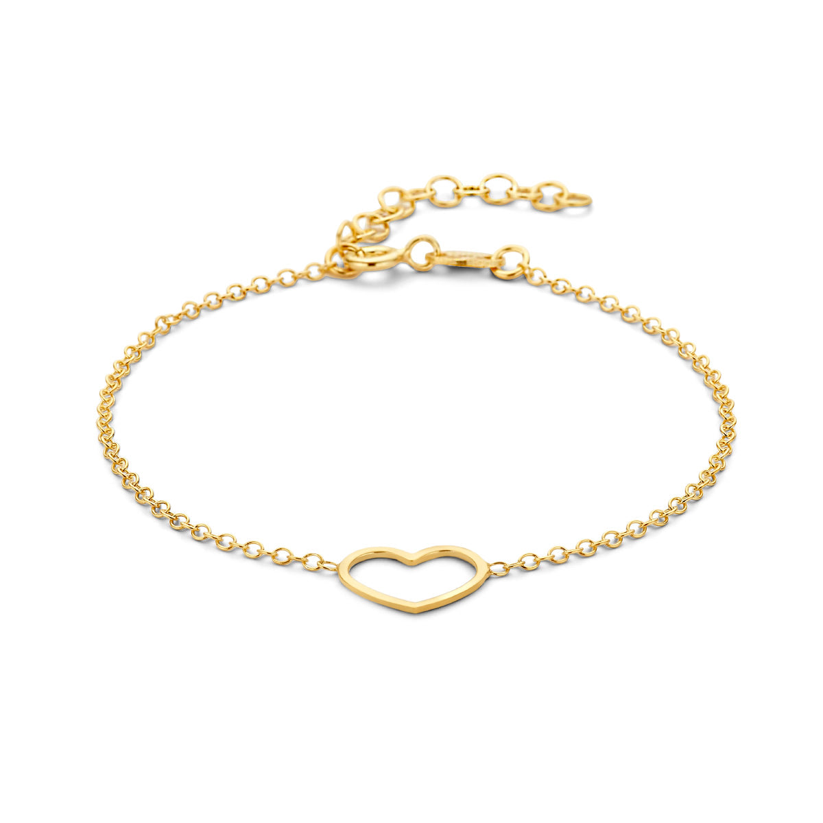 Fantasy Collection Armband hart 16 + 3 cm 3 micron zilver verguld