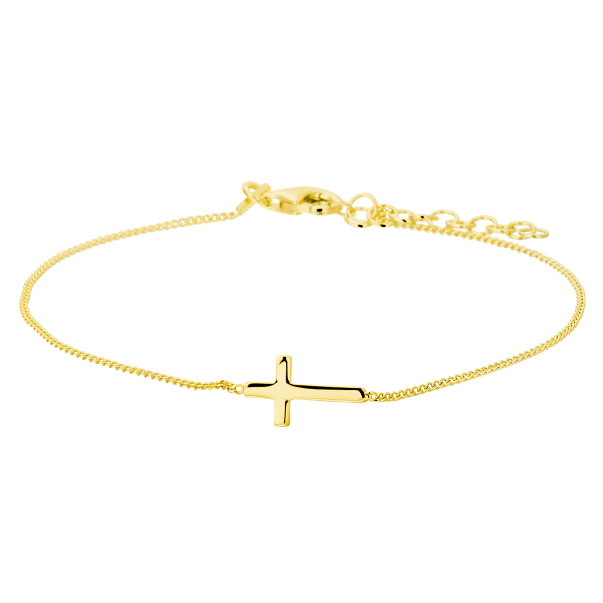Fantasy Collection Armband kruis 17 + 3 cm 3 micron zilver verguld