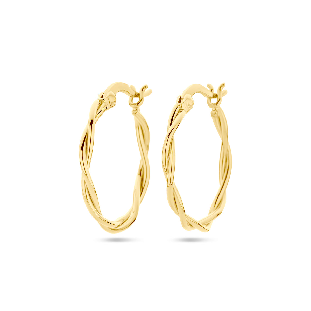 Fantasy Collection Oorbellen gedraaide buis 2,0 mm 1 micron zilver verguld