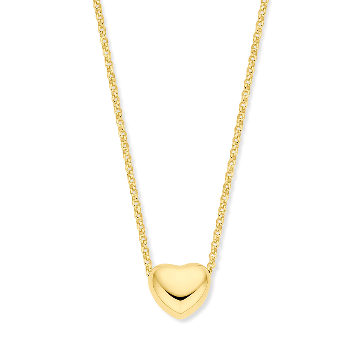 Fantasy Collection Collier hart 1,5 mm 40 + 5 cm 3 micron zilver verguld