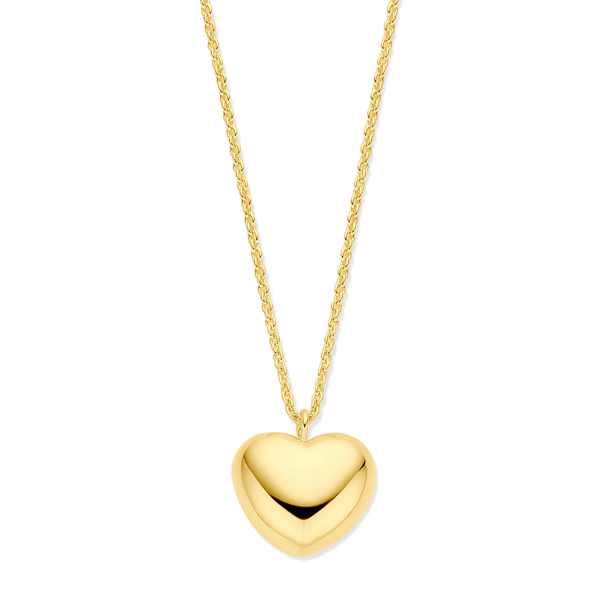 Fantasy Collection Collier hart 1,5 mm 42 + 5 cm 3 micron zilver verguld