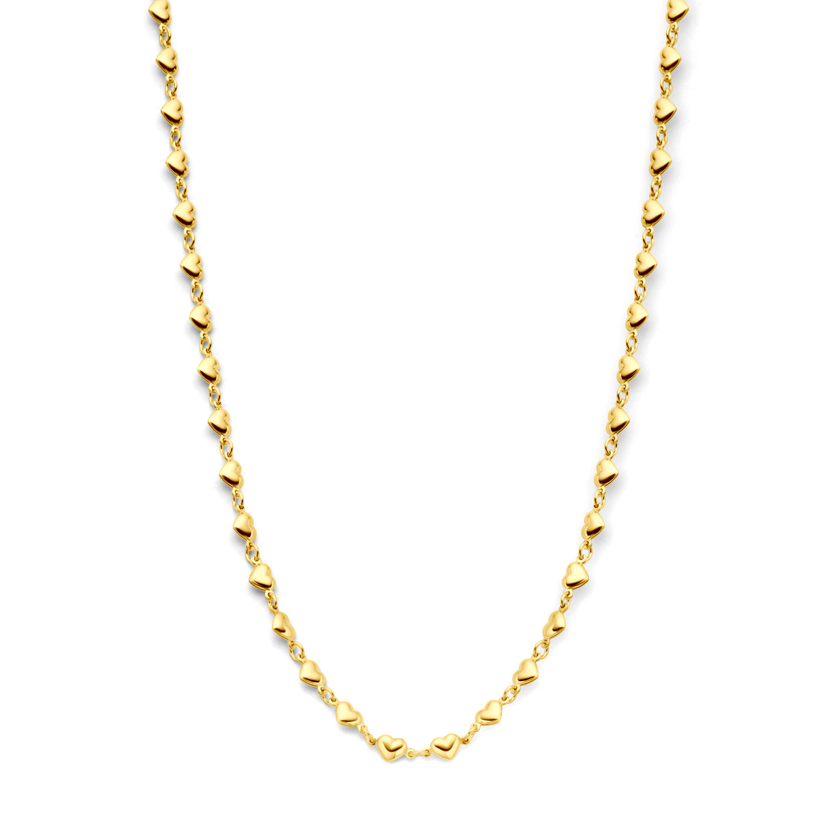 Fantasy Collection Collier hartjes 41 + 4 cm 3 micron zilver verguld