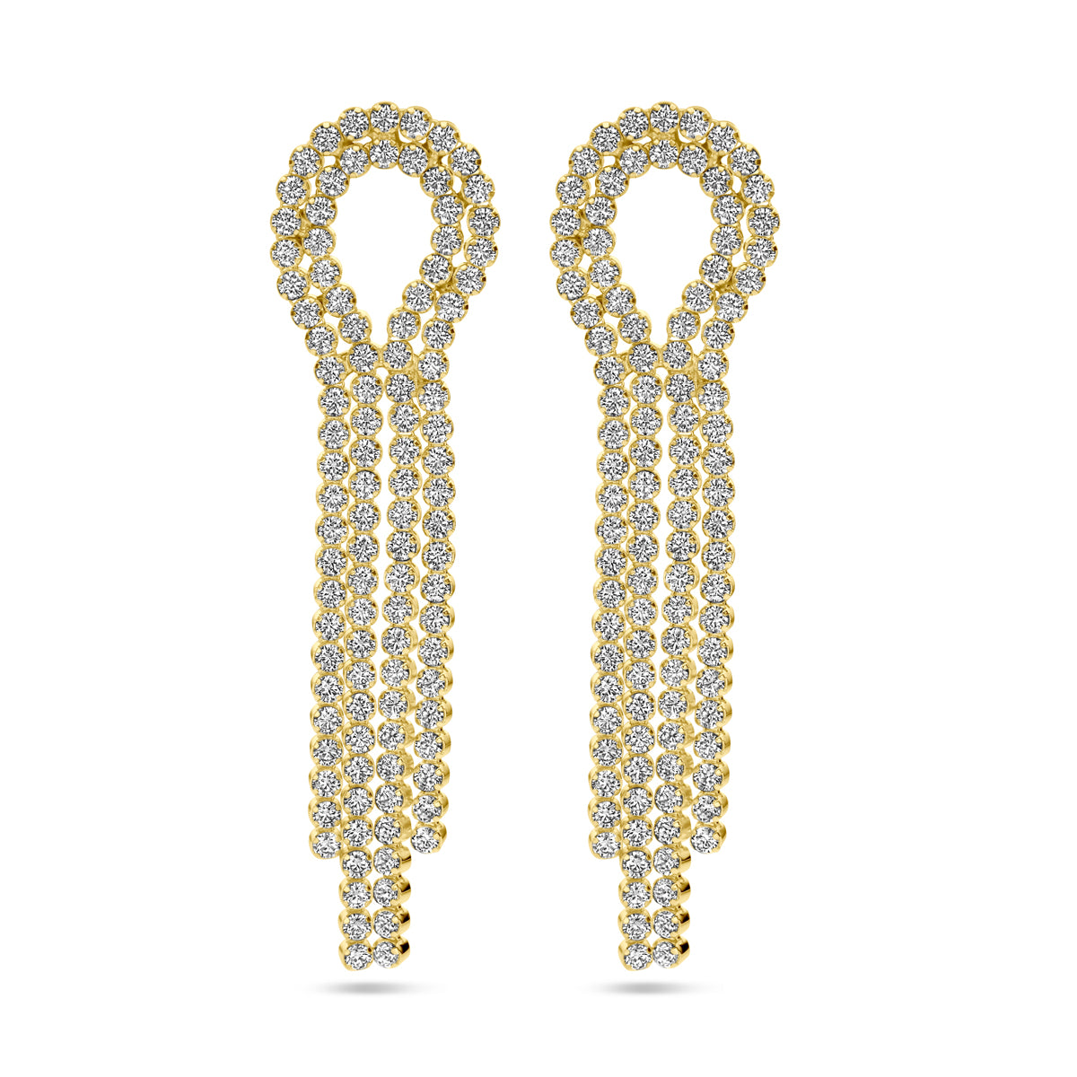 Fantasy Collection Hangende oorbellen zirkonia 1 micron zilver verguld