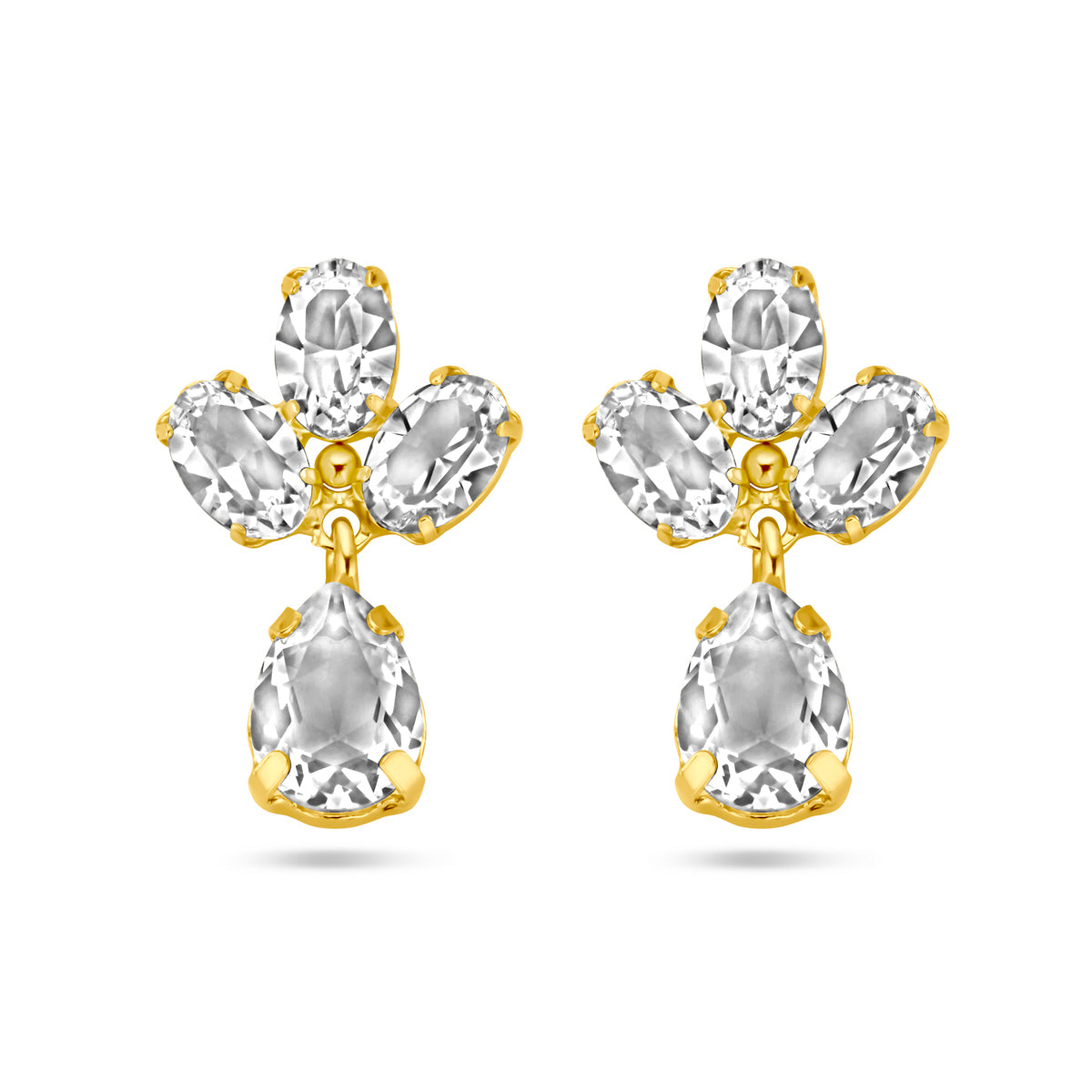 Fantasy Collection Hangende oorbellen swarovski 1 micron zilver verguld